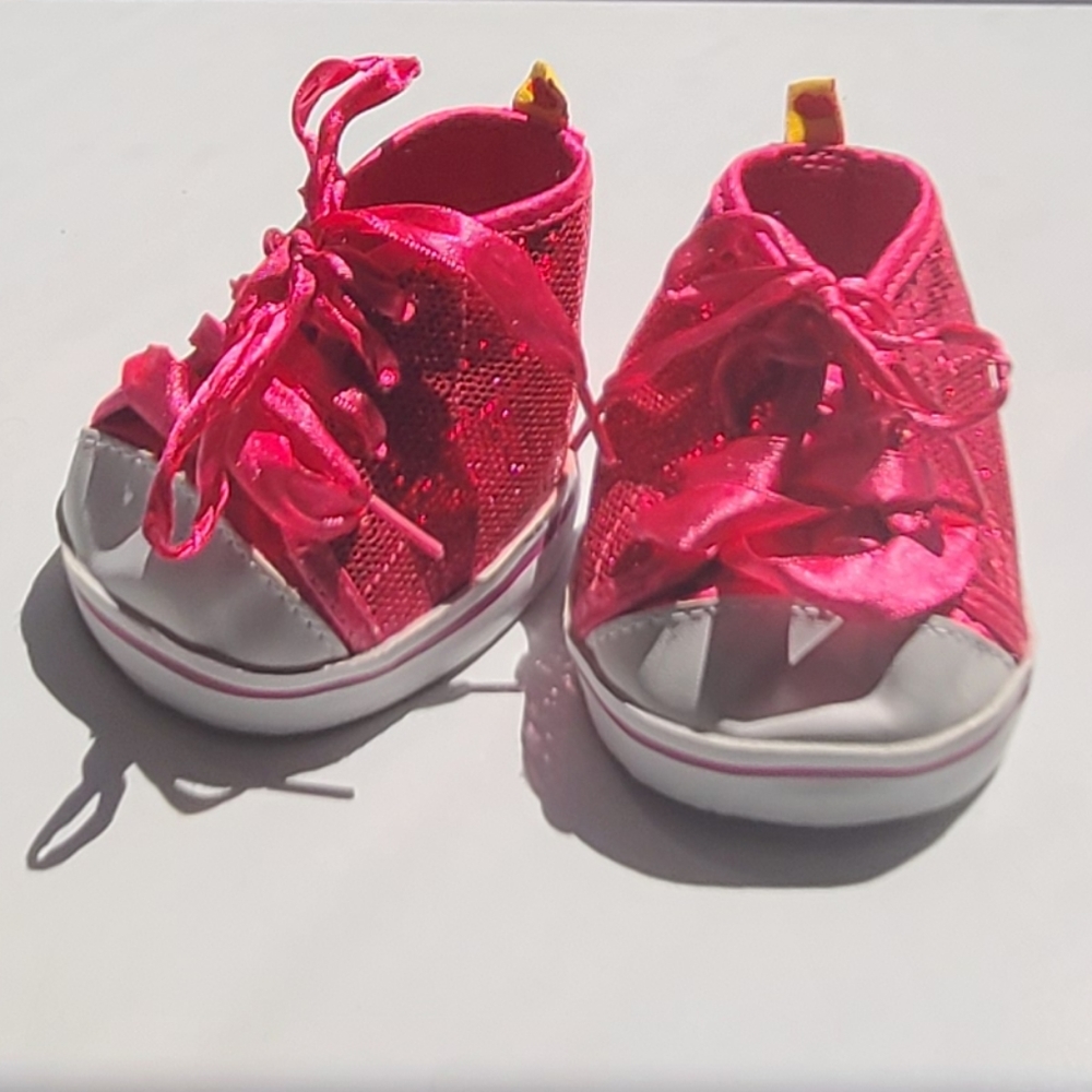 Build-a-Bear Fuscia Sparkle Shoes